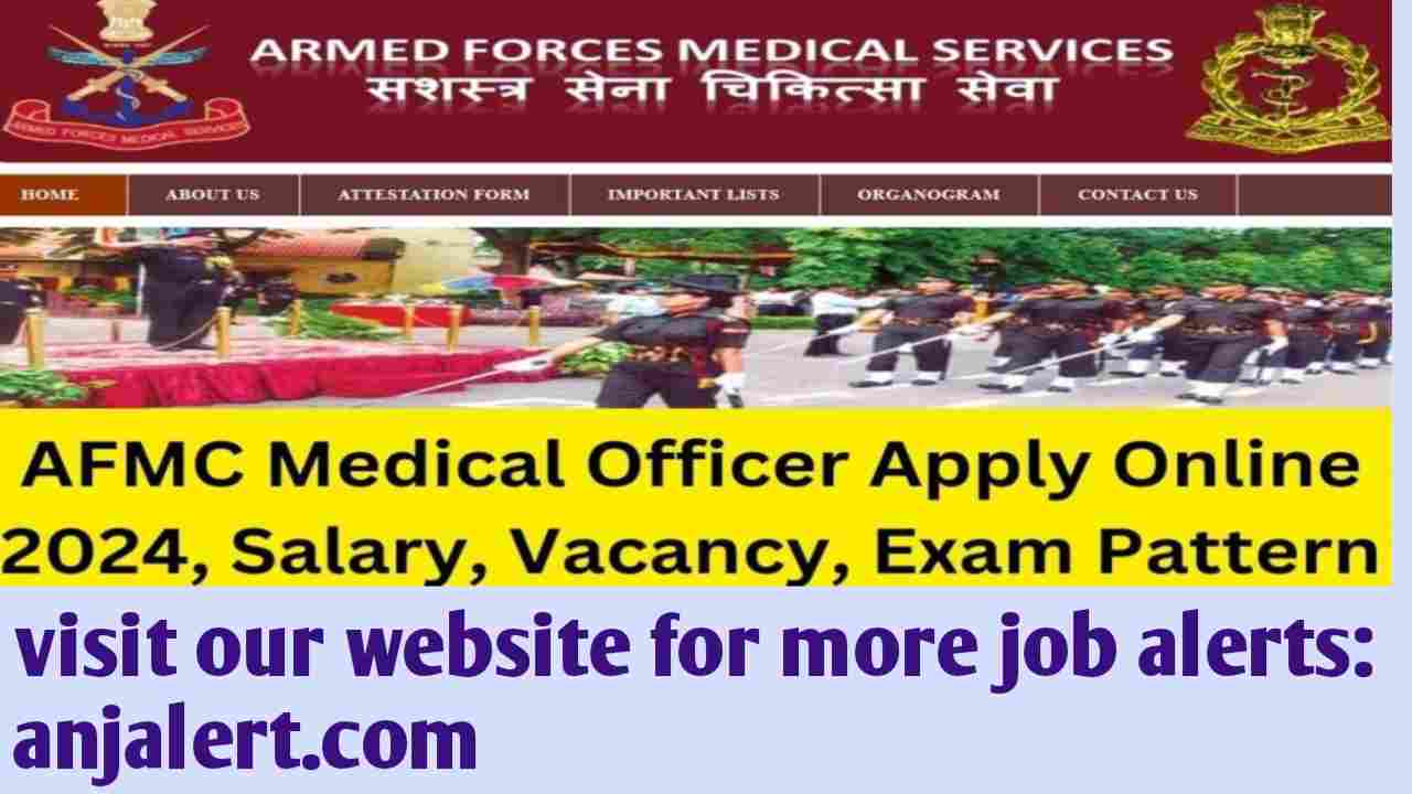 AFMC medical officer apply online 2024 check syllabus salary vacancy